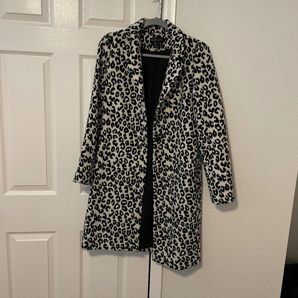 Rachel Zoe Leopard Wool Coat Size S - NWOT
